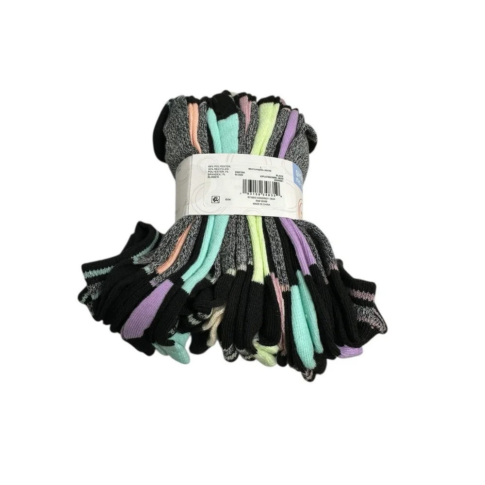 wonder‎ nation girls 15 pairs no show ankle socks size large 4-10